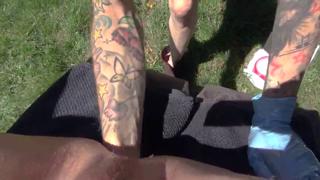 Rough ride with rough nurse, outdoor BDSM nasty, double fist, tat, butt🍑 holes