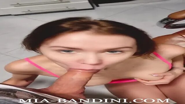 Cute girl takes deep throat and rough doggystyle in dressing room POV