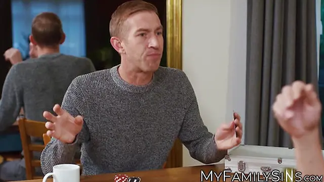 Blonde Nina Heels gets doubled up on by big guys