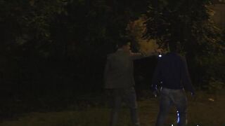ELEGANT EURO - Euro prostitute double penetrated during dirty cop gangbang