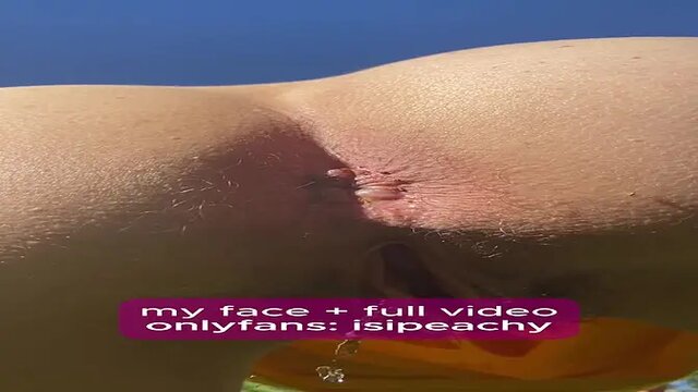 Outdoor sunbathing leads to public pissing pleasure