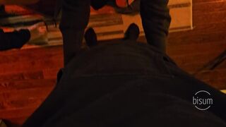MMMF foursome gangbang with hotwife and bi husband, spitroast, double blowjobs, airtight, and more