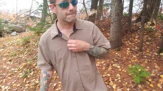 Another Outdoor Autumn Escape —  Public exhibition with anal play  Very risky —  almost caught 2