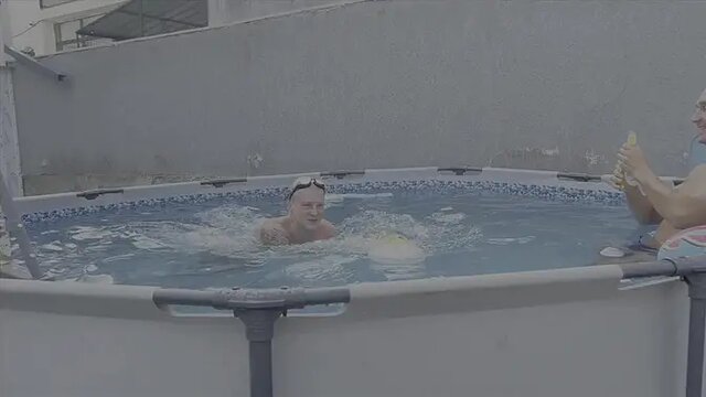 Pool party for Russian slut ends in gangbang with DP - 1 197