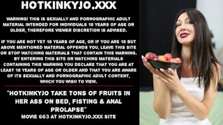 Quirky Jo enjoys a fruit-filled anal👌 adventure, fist play and prolapsing pleasures abound