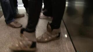 Blonde bombshell drops knees for raw stairway anal👌 assault on behemoth butt🍑